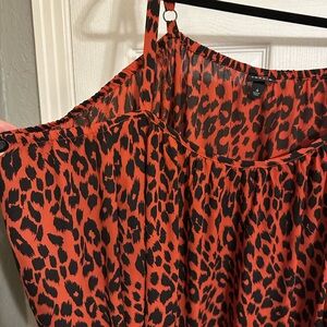 Torrid Red and Black Leopard Print Top